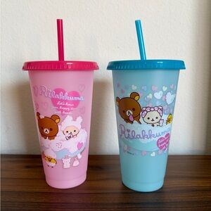 Rilakkuma Pink and Blue Tumbler Color Changing Set Round1 Exclusive